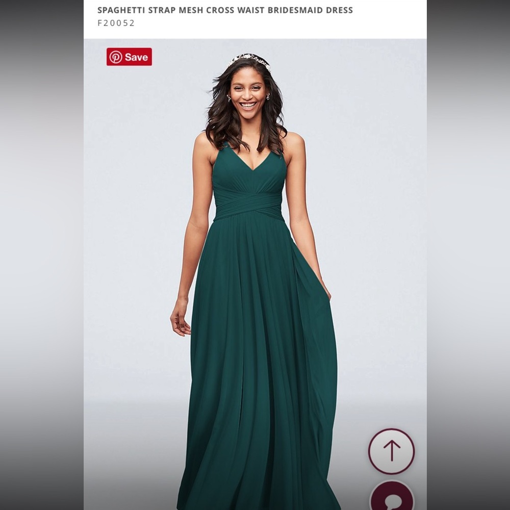 Dark Green David’s Bridal bridesmaids dress